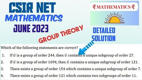 Abstract algebra ID-704083 | CSIR NET MATHS JUNE 2023