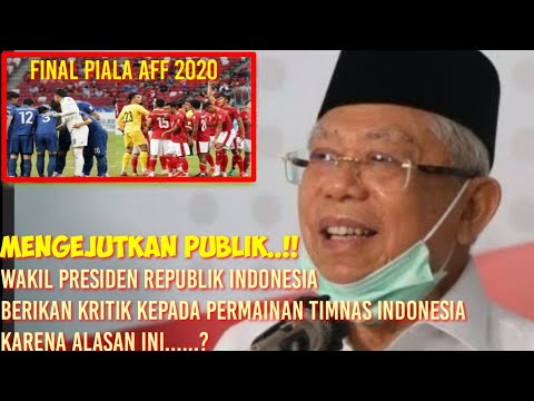 Mengejutkan.! Tiba² Wakil Presiden RI kritik permainan Timnas Indonesia pada laga final piala AFF