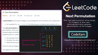 Next Permutation | BruteForce & Optimal | Detailed Explain and Solution | 31 no LeetCode