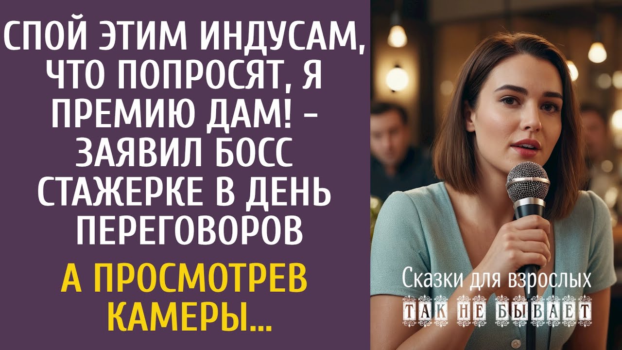 Спой индусам что попросят, премию дам! - заявил босс стажерке в день переговоров… А посмотрев камеры