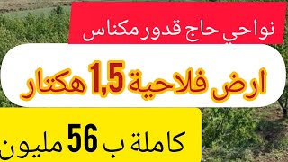 نواحي حاج قدور مكناس أرض فلاحية ممتازة 1,5 هكتار وسط فيرمات تباع كاملة ب 56 مليون 🌿0670964884☎️