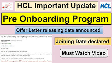 HCL Onboarding Program | HCL Release Joining Date | HCL Offer Letter Date Announced | #Hcl #Infowala