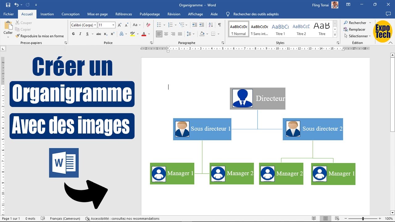 Comment créer un organigramme avec images dans Ms Word