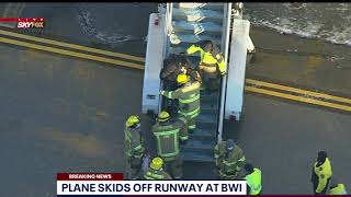 Plane skids off icy taxiway after landing at BWI Marshall Airport | FOX 5 DC