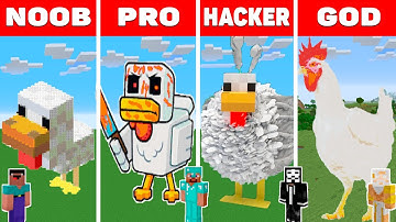 MINECRAFT NOOB vs PRO vs HACKER vs GOD Minecraft Pixel art: Chicken Build / Animation