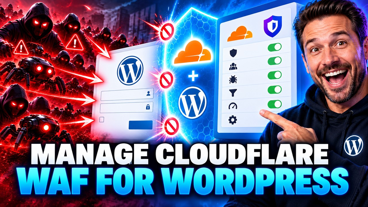 Video thumbnail: How to Protect WordPress With Cloudflare WAF.