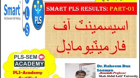 Smart PLS-SEM: Lecture 14  Assessing Results of Formative Model Part-I (ھي وڊيو  سنڌي زبان ۾ آھي)