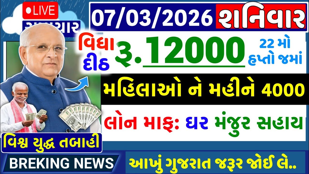 🔴Live આજના તાજા સમાચાર | 06 March 2026 |ગુજરાતના મોટા સમાચાર | Gujarati Samachar Live | #livenews