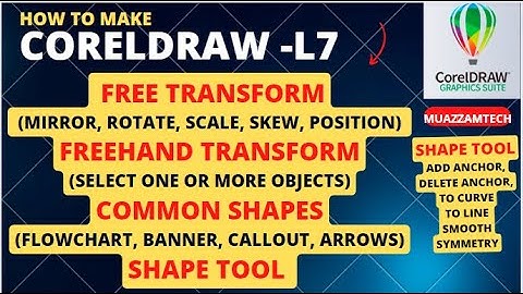 Learn CorelDraw -L7 | Shape Tool | Freehand Pick | Free Transform | Mirror, Rotate, Skew, Scale, Pos