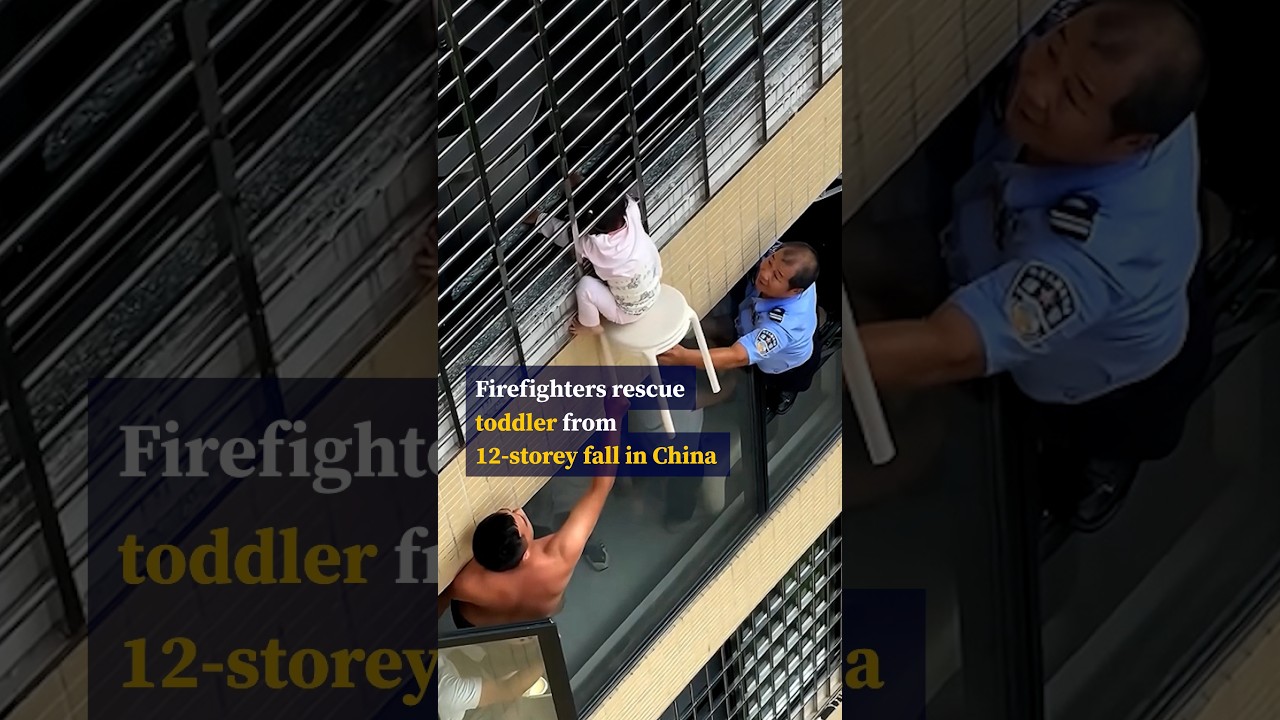 Firefighters race to rescue 3-year-old girl dangling from 12th-floor window in China