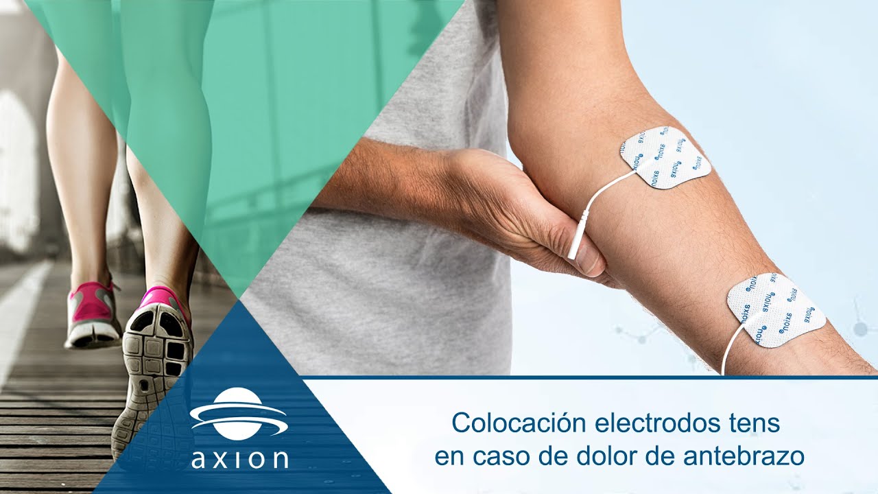 Colocación electrodos TENS para dolor de antebrazo  Electroestimulación  TENS para terapia del dolor 