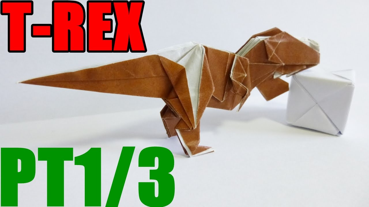 Origami T Rex 折り紙 折り方 ティラノサウルス Youtube