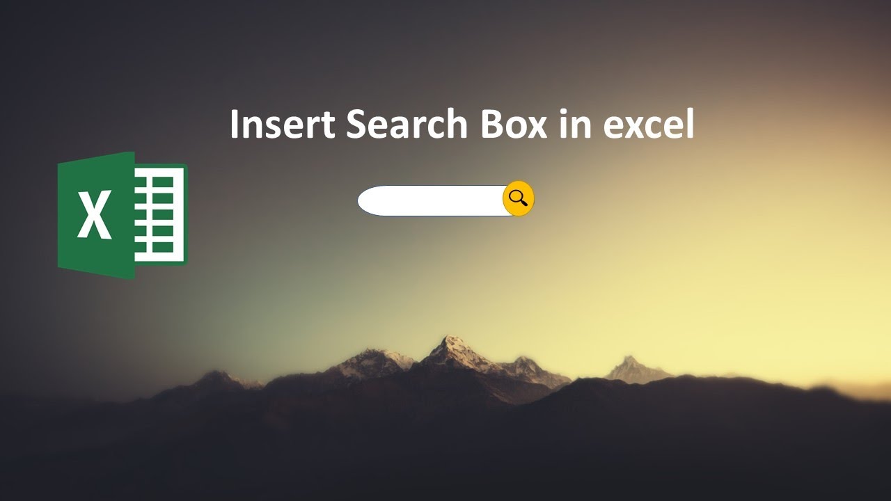 كيفية ادراج صندوق بحث احترافي في الاكسل - search box