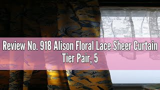 Review No. 918 Alison Floral Lace Sheer Curtain Tier Pair, 58" x 24", Ivory White