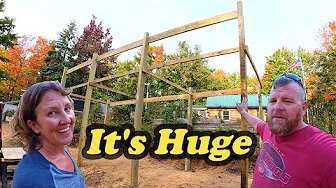This Is MASSIVE! - Building A DIY Off Grid Greenhouse- Greenhouse Build Series - Video 3