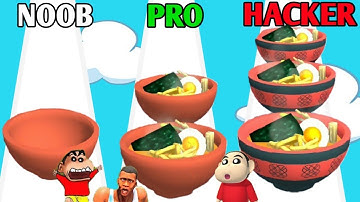 NOOB VS PRO VS HACKER IN RAMEN STACK WITH SHINCHAN & CHOP