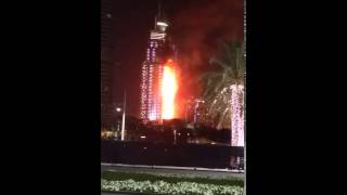 Fire In Dubai Near Burj Khalifa - New Year 2016