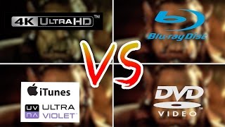 4K VS 1080p Blu-Ray VS DVD VS iTunes\/UltraViolet - Review Comparison