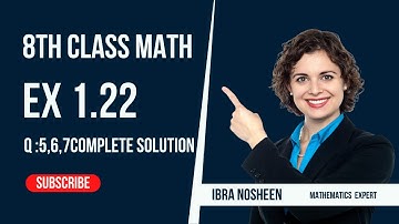 Exercise 1.22 question no 5,6,7,8 class 8th math | SNC | lecture