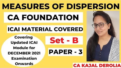 CA FOUNDATION | Measures of Dispersion | Set-B of ICAI Module | Paper 3 | Statistics |