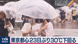 東京都心23日ぶり30℃下回る（2020年8月23日）