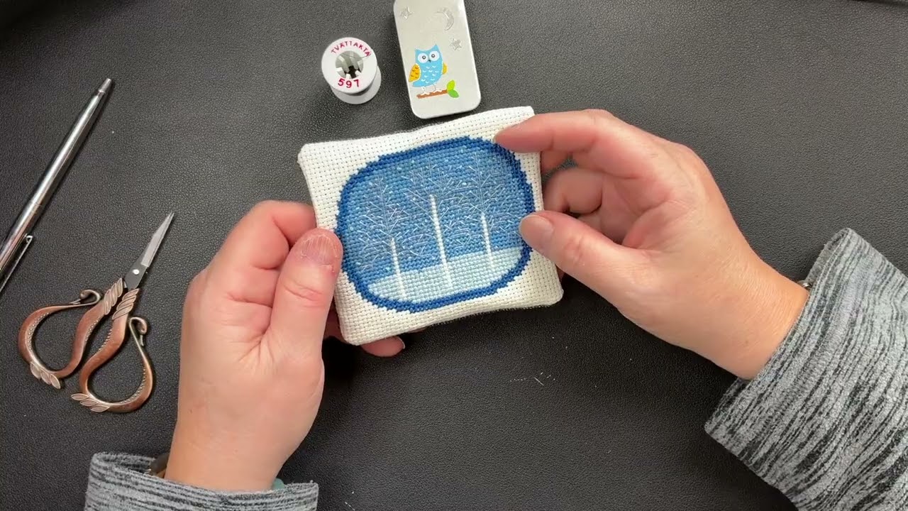 Flosstube #164: The Northwoods Stitcher- Finishing a pillow by hand sewing, finishes & show & tells