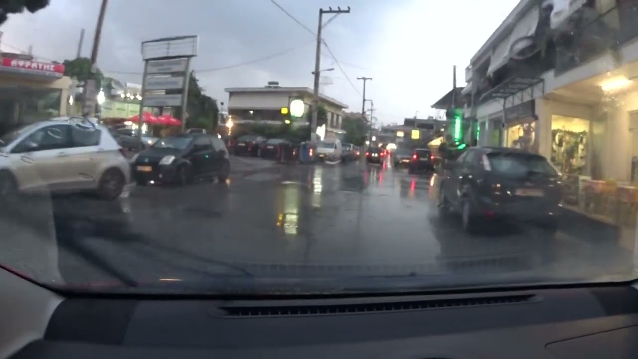 Παραλία Αυλίδας οδικώς μέχρι το φάρο καλοκαιρινές μπόρες χαμός