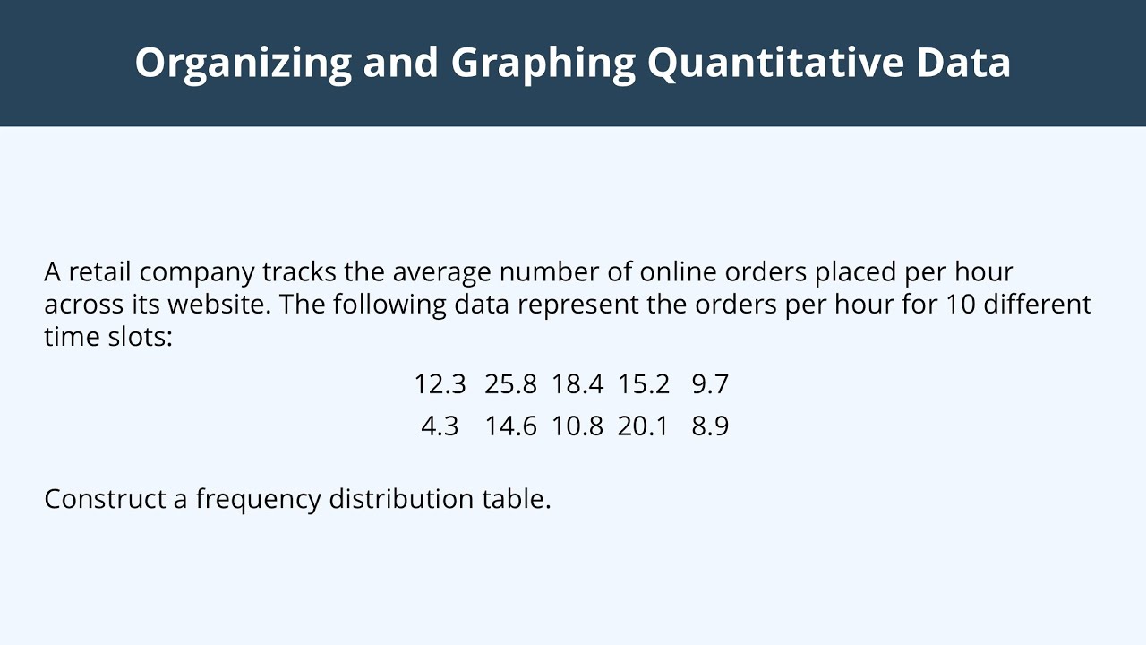 Organizing and Graphing Quantitative Data - 2 - YouTube
