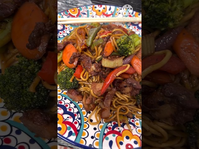 Yakisoba Stir Fry with Chicken from Costco #yakisobanoodles #costco stirfrynoodles #costcofinds class=