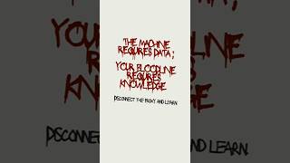 The #machine requires data; your bloodline requires #knowledge. Disconnect the proxy and #learn.