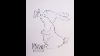 How To Draw a Cute Bunny Rabbit / Animal Sketch Drawing Tutorial