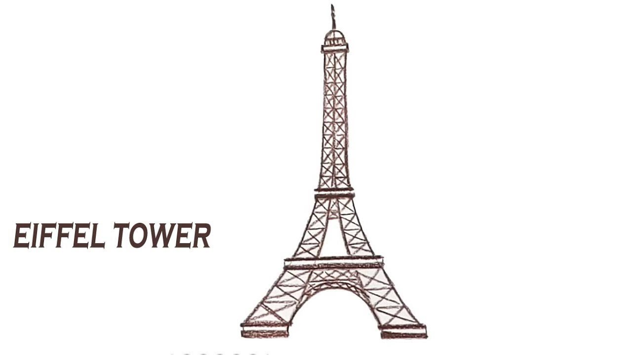 How To Draw Eiffel Tower Step By Step Youtube