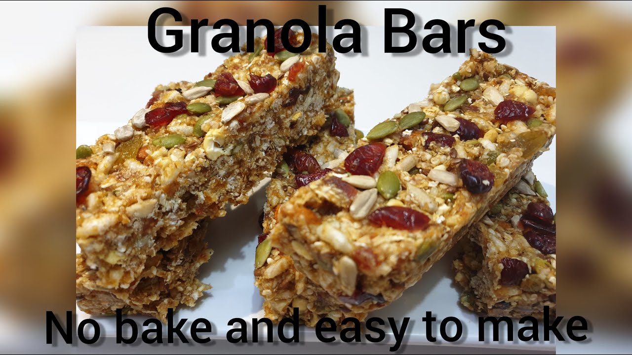 Healthy Easiest Home Made Protein Bar, No Baked Sugar Free Granola bar