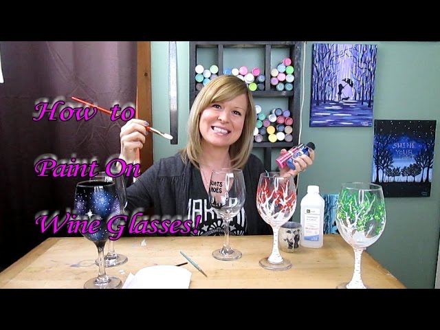How to Paint a Wine Glass With Enamel 