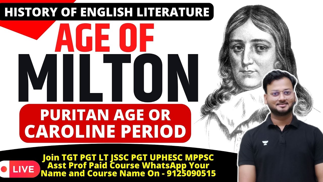 History of English Literature in Hindi | Age Of Milton | Puritan Age ...
