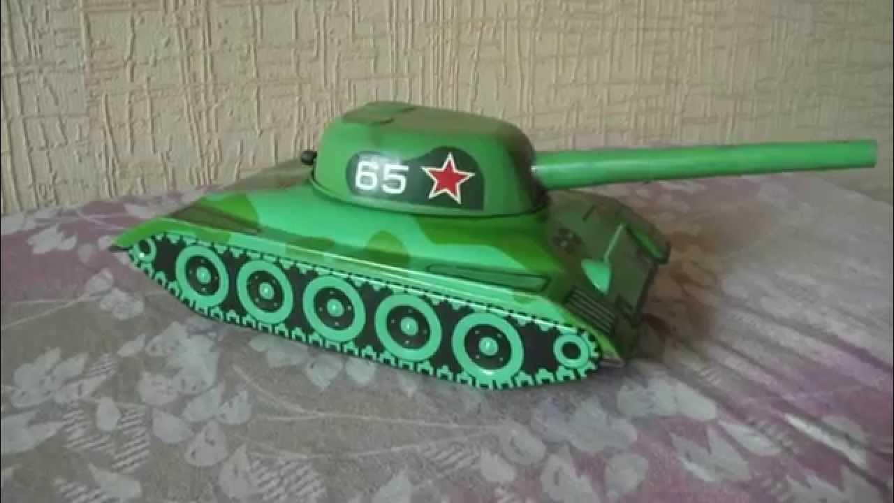 Советский игрушечный железный танк! - YouTube