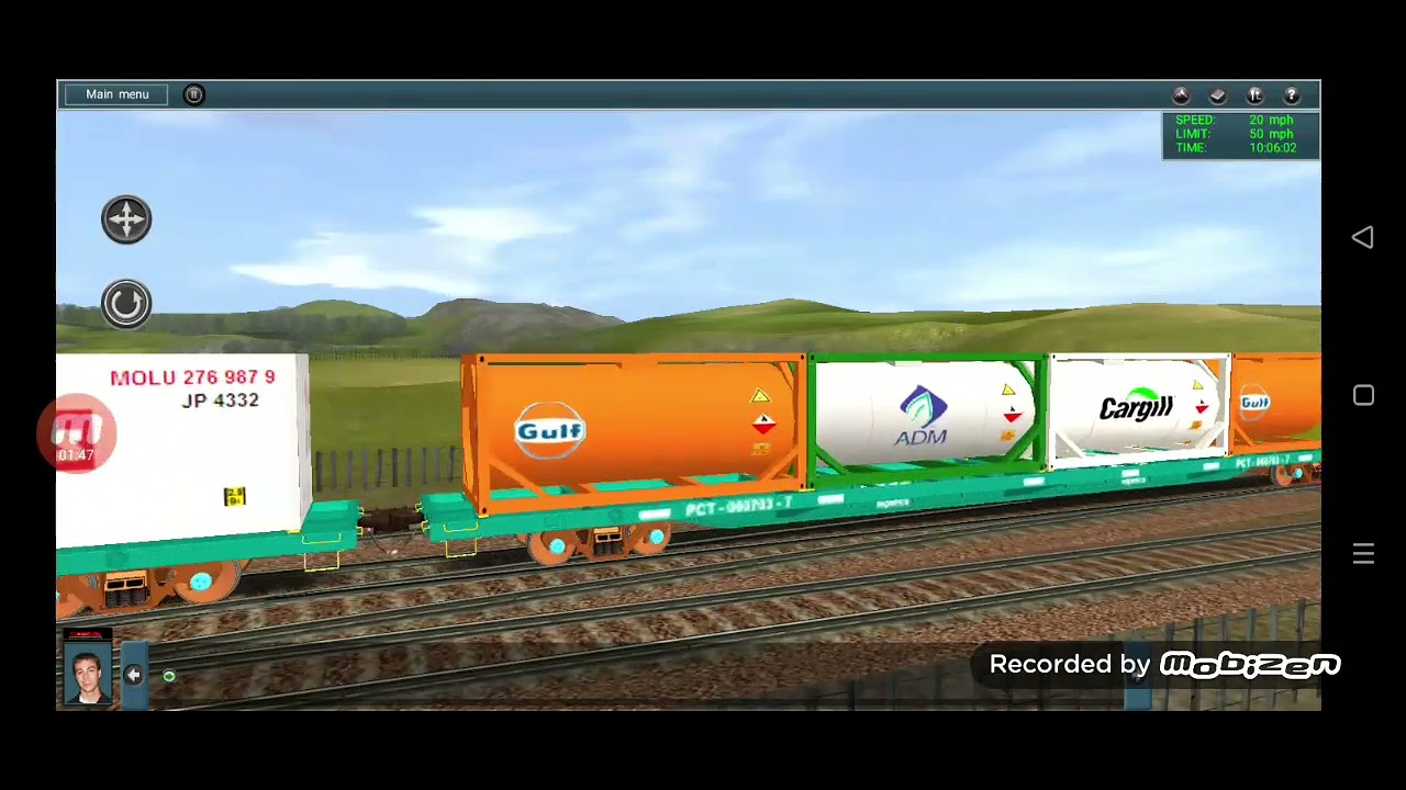 Trem de container da brado passando por pindorama 