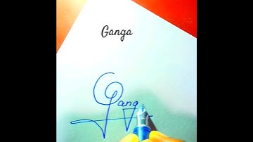 "Ganga" name stylish 😎 Signature #trending #viral #calligrapherambesh #shorts