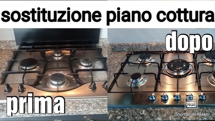 5 fuochi a gas, 5 punti luce, piano cottura a gas, 86 x 51 cm, in acciaio  inox, fornello a gas, per gas naturale e gas propano : : Grandi  elettrodomestici