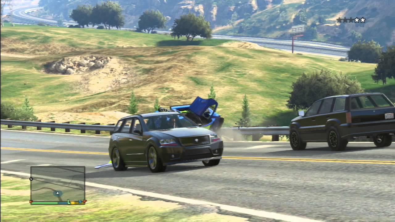 Grand Theft Auto V (PS3) - Cinematic Car Crash 1 - YouTube