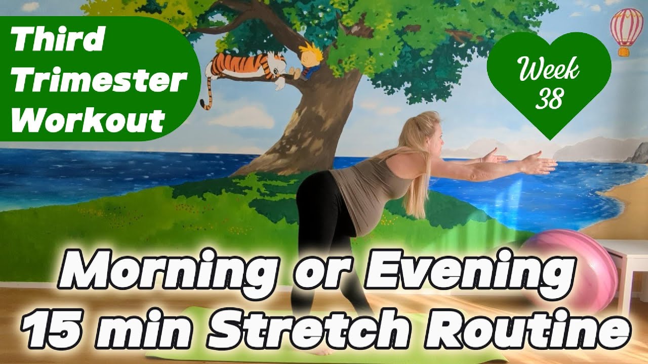 Stretch Routine for Mornings or Evenings | Third Trimester Workout | Pregnant 38 weeks + 1 day