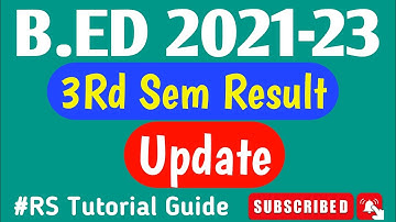 Bed 3rd Sem Result update / Bed 3rd sem।। b ed 2021-23 ।। b.ed exam date 2023 | #wbuttepa #bsaeu