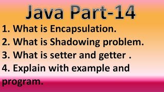 What is Encapsulation in java, part-14, #java #coding #javafullcourse  @AwadheshTech1