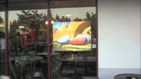 Rear Projection Screen in Storefront Window