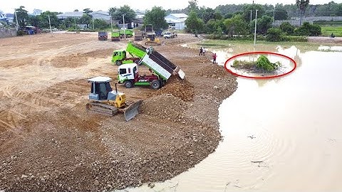 Ep7  Double Komatsu Dozer Using Power Pushing Stone Filling Up & Team Truck Working Unloading
