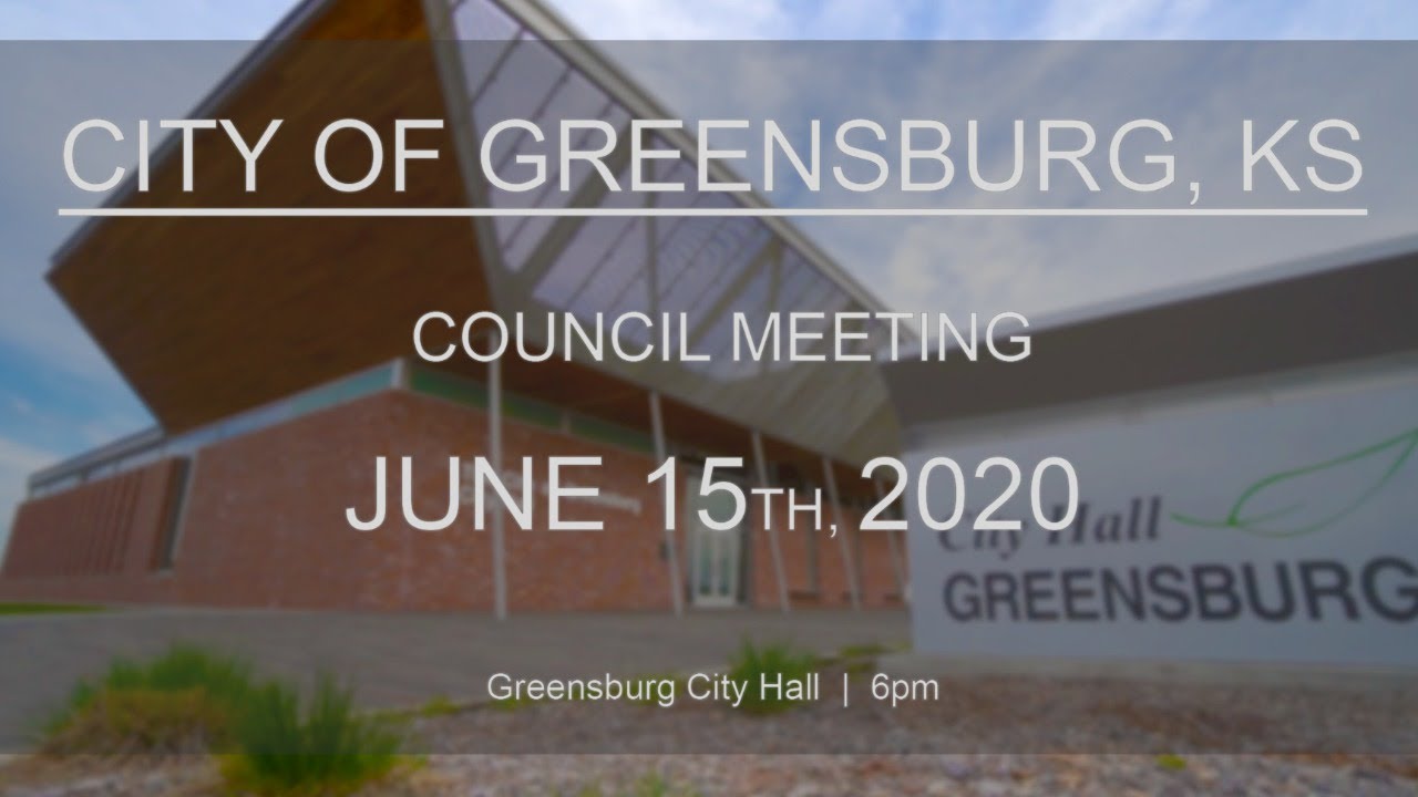 Greensburg City Council Meeting 6152020 YouTube