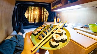 Making Gourmet Sushi in the back of my micro camper van