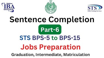 ENGLISH SENTENCE COMPLETION PART-6 | BPS-5 to BPS-15 Jobs Preparation MCQs  Paper | SIBA Jobs 2023
