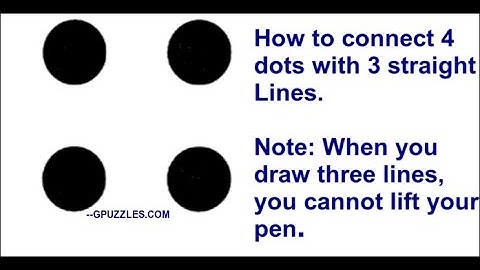 4 dots with 3 straight lines Mind Teaser