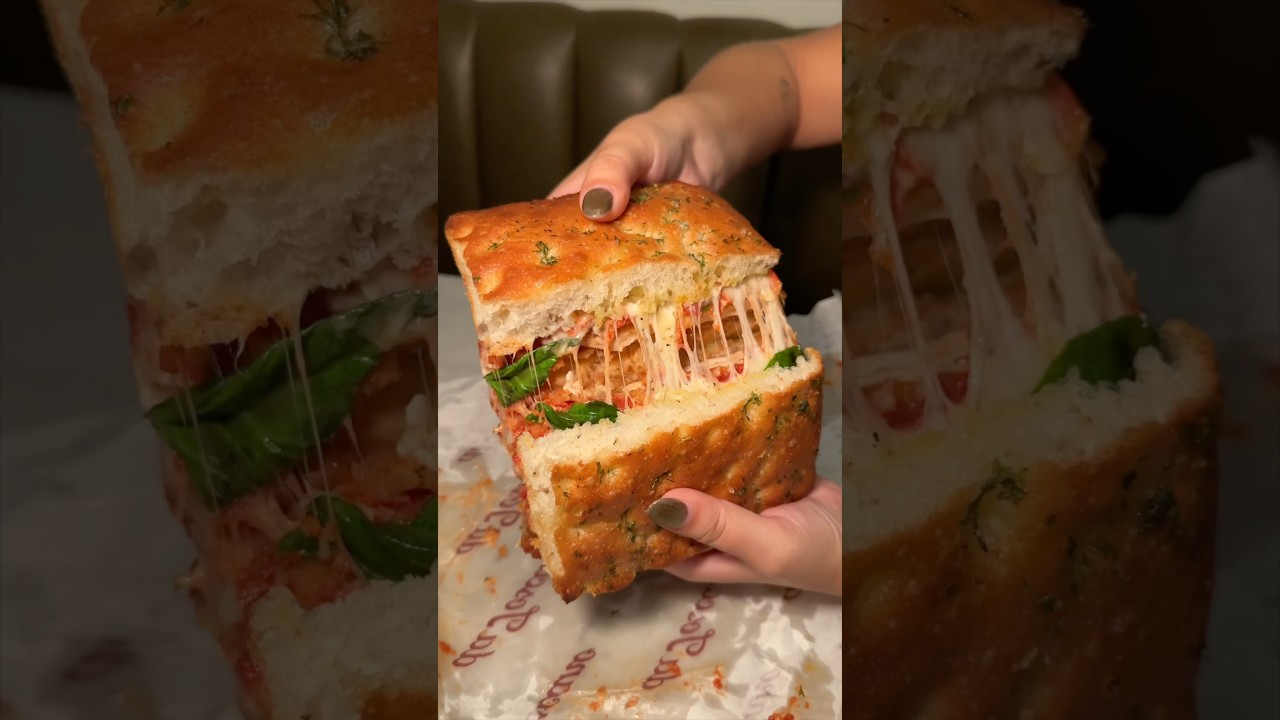 The CHICKEN PARM FOCACCIA SANDWICH from da Toscano NYC’s Porchetta Shop! 🍗🤤 SO GOOD. #DEVOURPOWER
